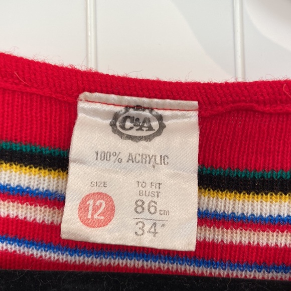 VINTAGE striped short sleeve knit top small - Picture 5 of 5